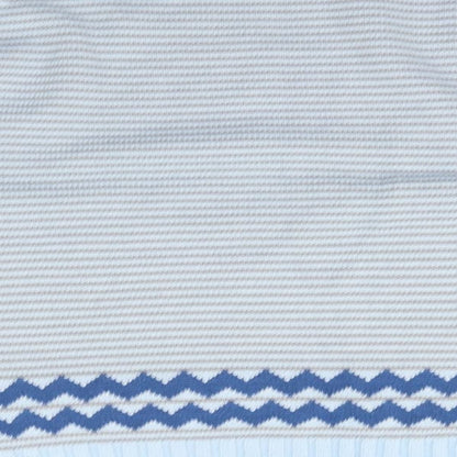 SHEILAY Womens Blue Geometric  Pullover Jumper Size S