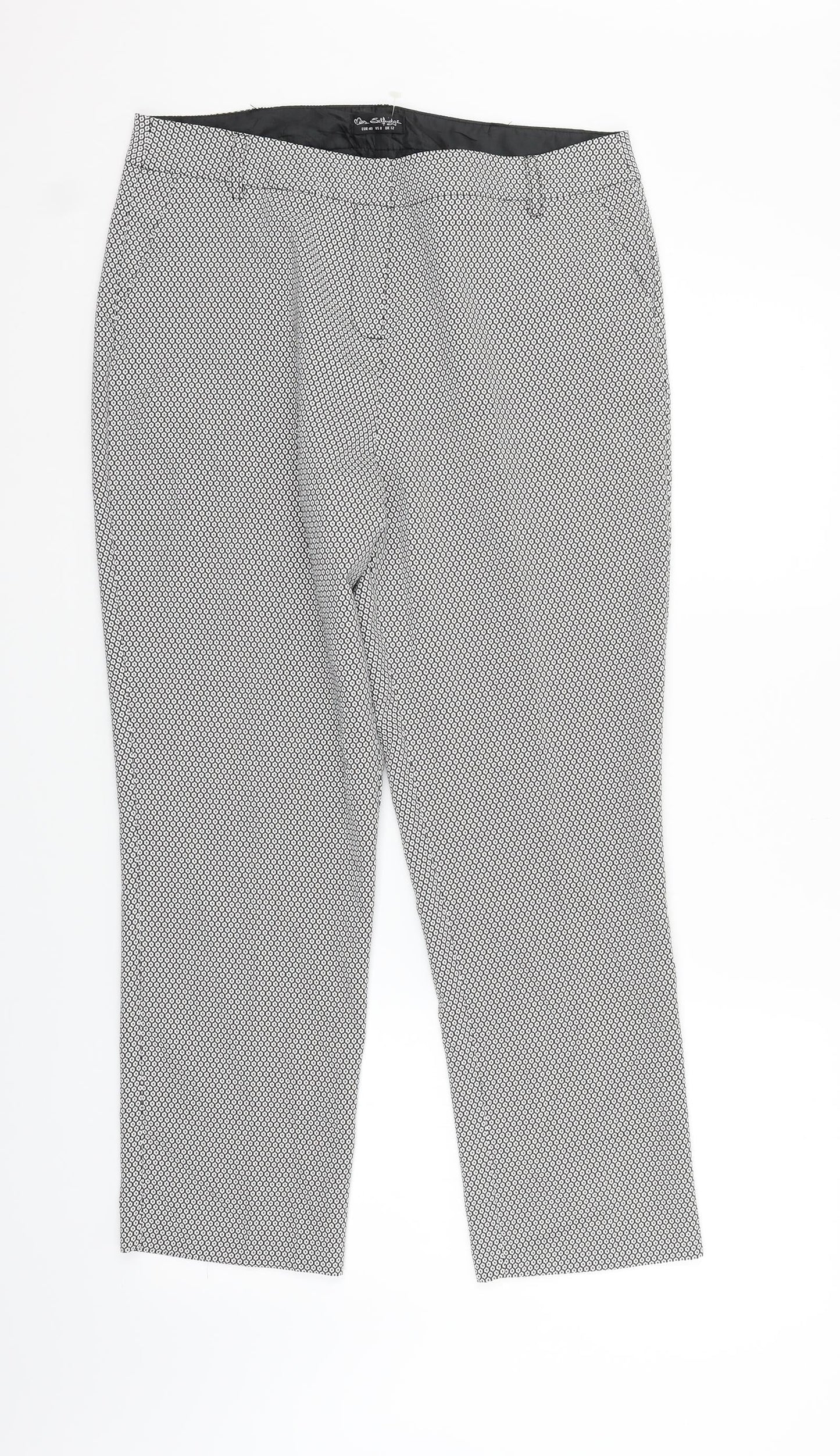 Womens UK Size 12 Miss Selfridge Regular Fit  White Trousers