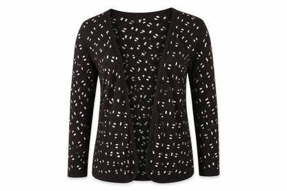 Front view of Kaliko women’s brown cardigan jumper, size UK 12
