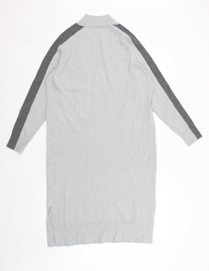 TU Womens Grey Houndstooth  Fit & Flare  Size L