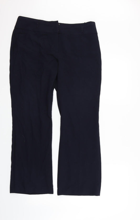 Womens UK Size 14 Marks and Spencer Regular Fit  Blue Trousers