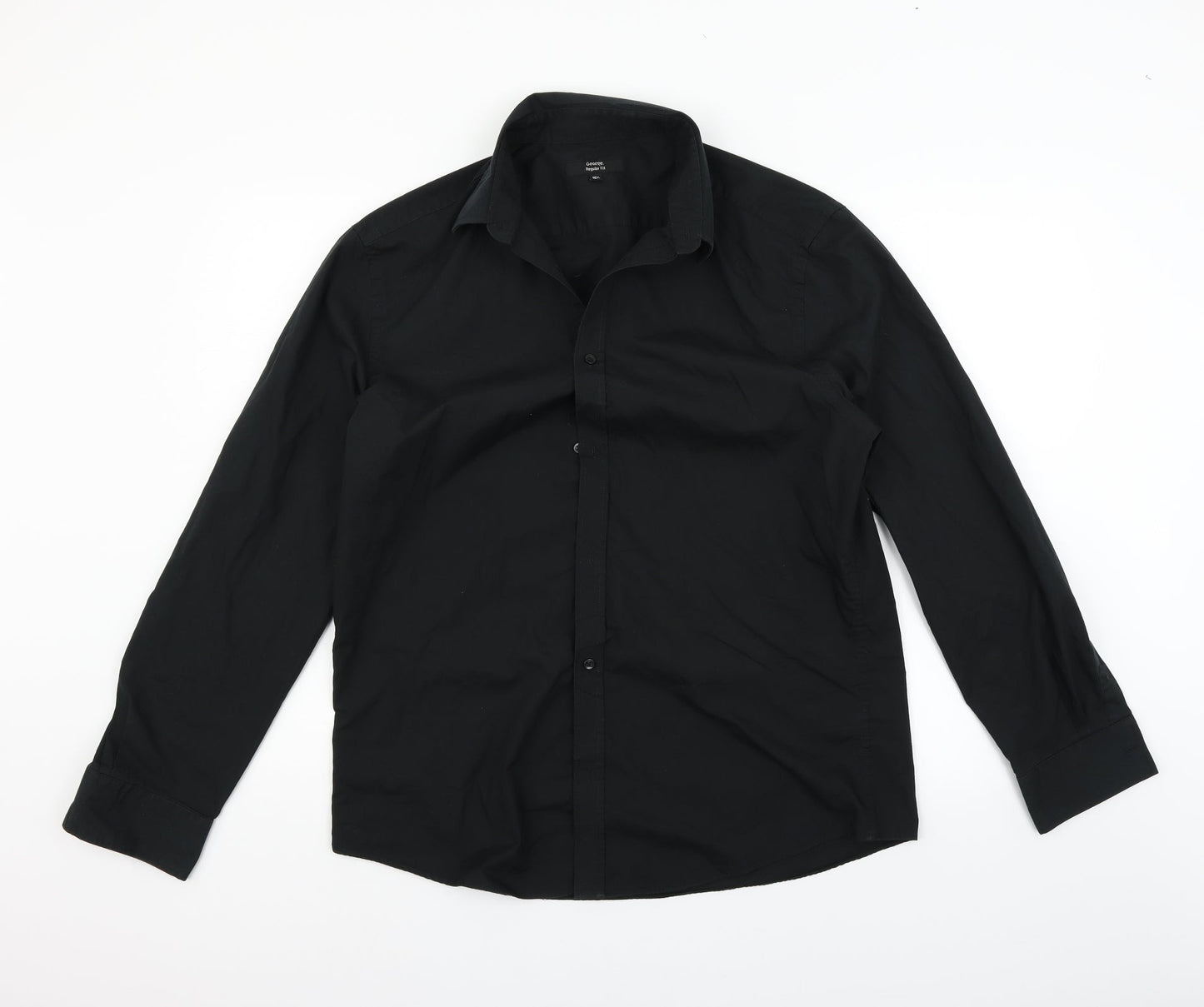 George Mens Blue Paisley   Button-Up Size 16