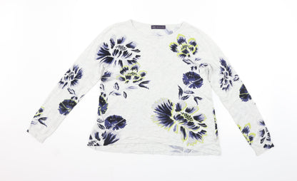 Marks & Spencer Womens Grey Floral  Pullover Jumper Size 8