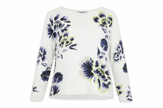 Marks & Spencer Womens Grey Floral  Pullover Jumper Size 8