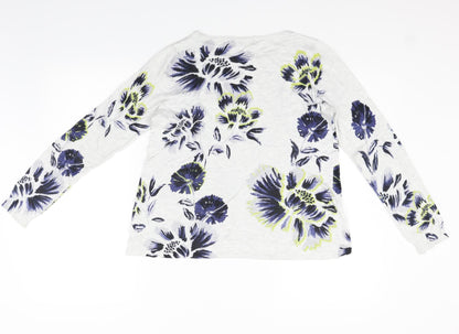 Marks & Spencer Womens Grey Floral  Pullover Jumper Size 8