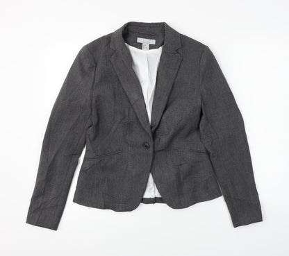 H&M  Womens Grey   Jacket Blazer Size 8