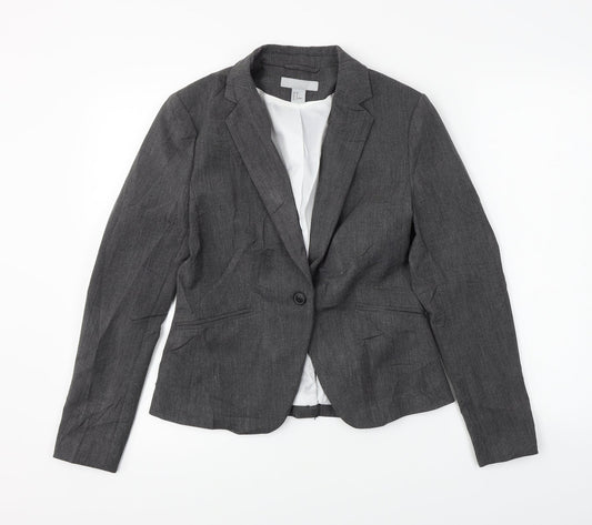 H&M  Womens Grey   Jacket Blazer Size 8