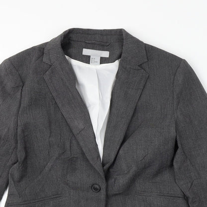 H&M  Womens Grey   Jacket Blazer Size 8