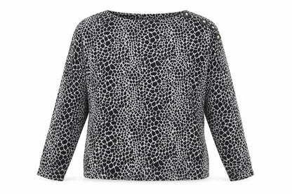 Dorothy Perkins  Womens Black Animal Print  Pullover Jumper Size 12