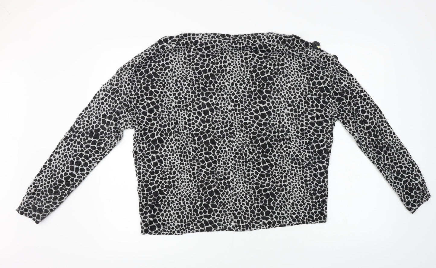 Dorothy Perkins  Womens Black Animal Print  Pullover Jumper Size 12