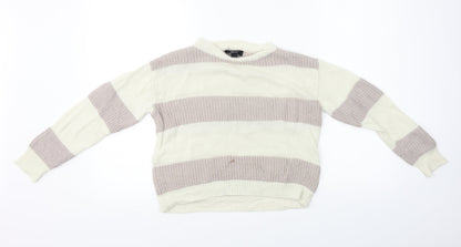 New Look  Girls Ivory Striped  Pullover Jumper Size 12-13 Years