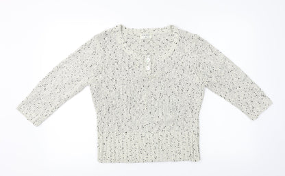 Additional front view of Kaliko women’s ivory jumper, size UK 16