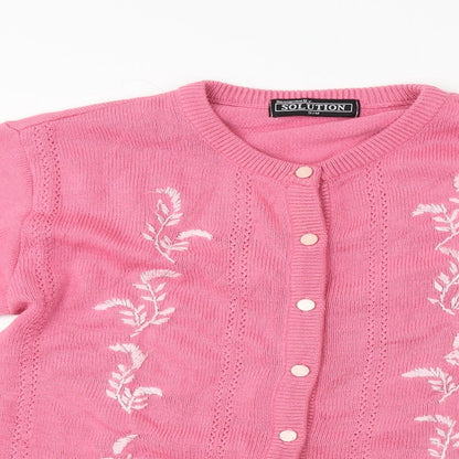 solution  Womens Pink   Cardigan Jumper Size M