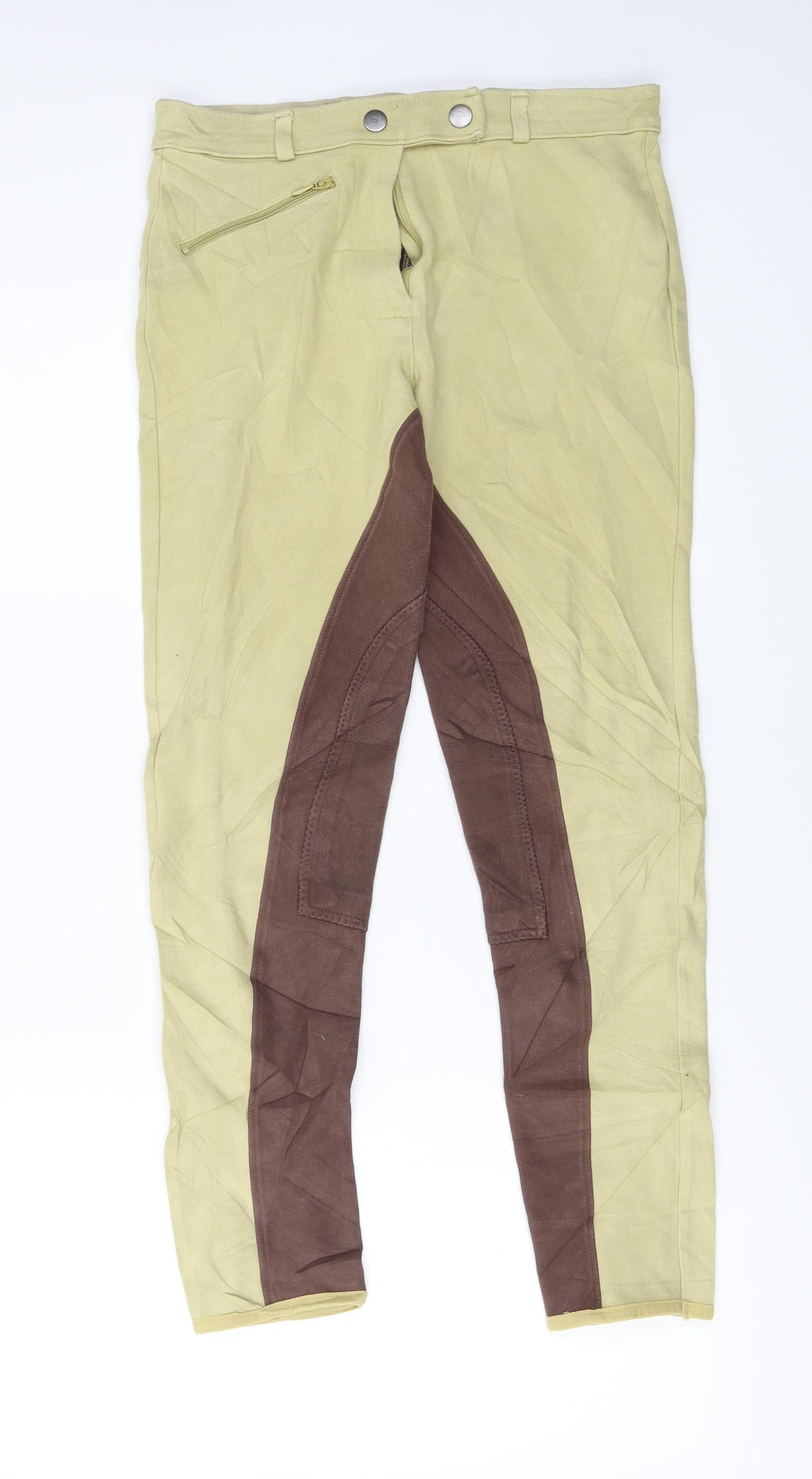 Womens UK Size M Preworn Regular Fit  Yellow Trousers