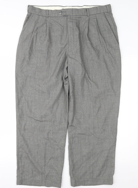 Haggar Mens Grey   Trousers  Size 38 in L27 in