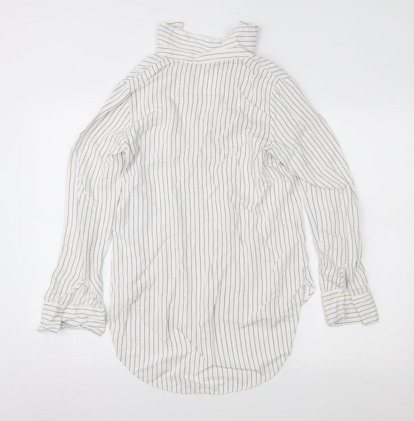 Womens UK Size 4 H&M White Basic Button-Up