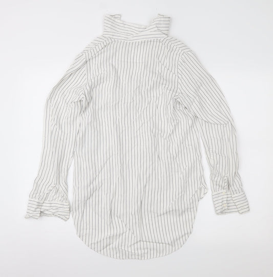 Womens UK Size 4 H&M White Basic Button-Up