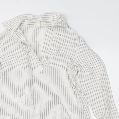 Womens UK Size 4 H&M White Basic Button-Up