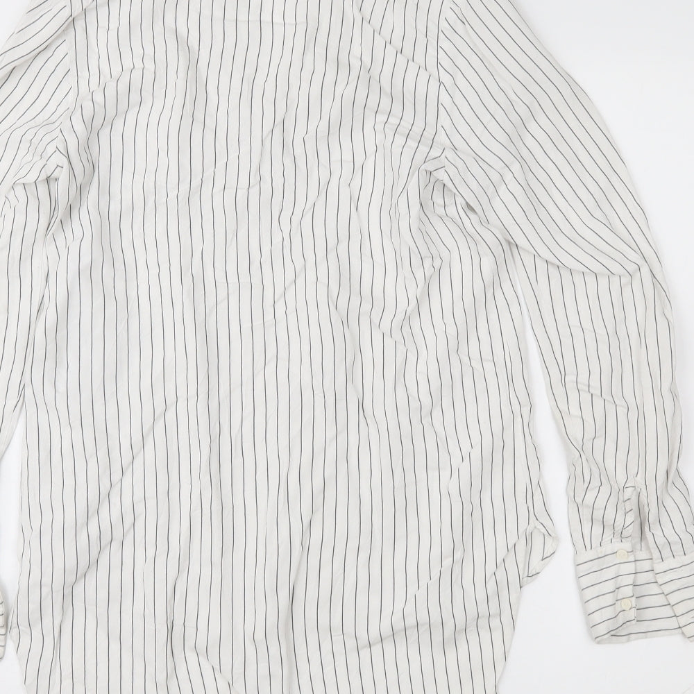 Womens UK Size 4 H&M White Basic Button-Up