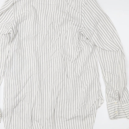 Womens UK Size 4 H&M White Basic Button-Up