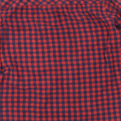 Mens UK Size M Greenwoods Red  Button-Up Long Sleeve Casual Shirt