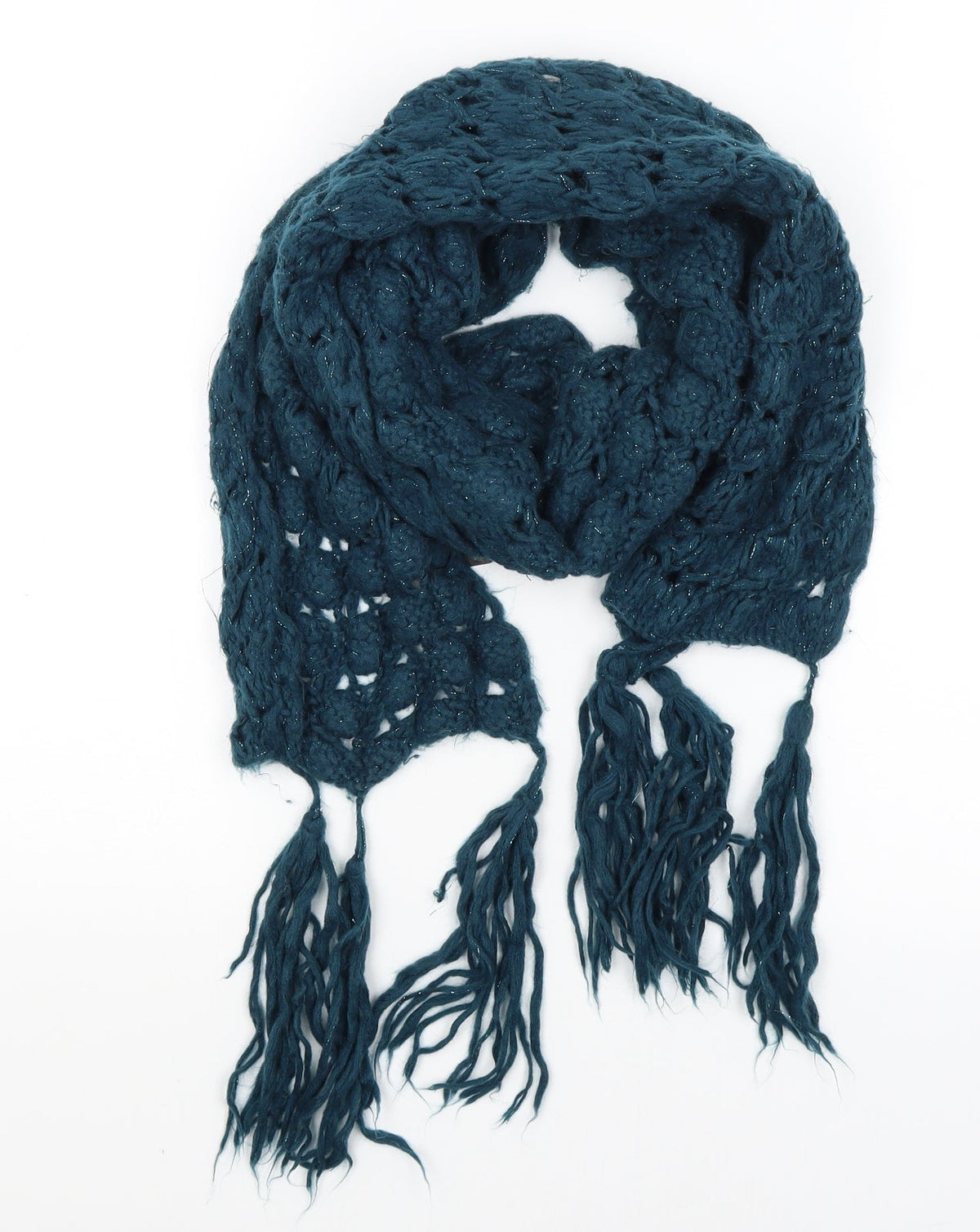 Front view of Miss Selfridge women’s green scarf