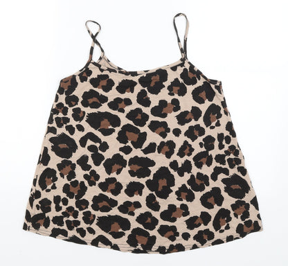 Boohoo Womens Brown Animal Print  Camisole Tank Size 8