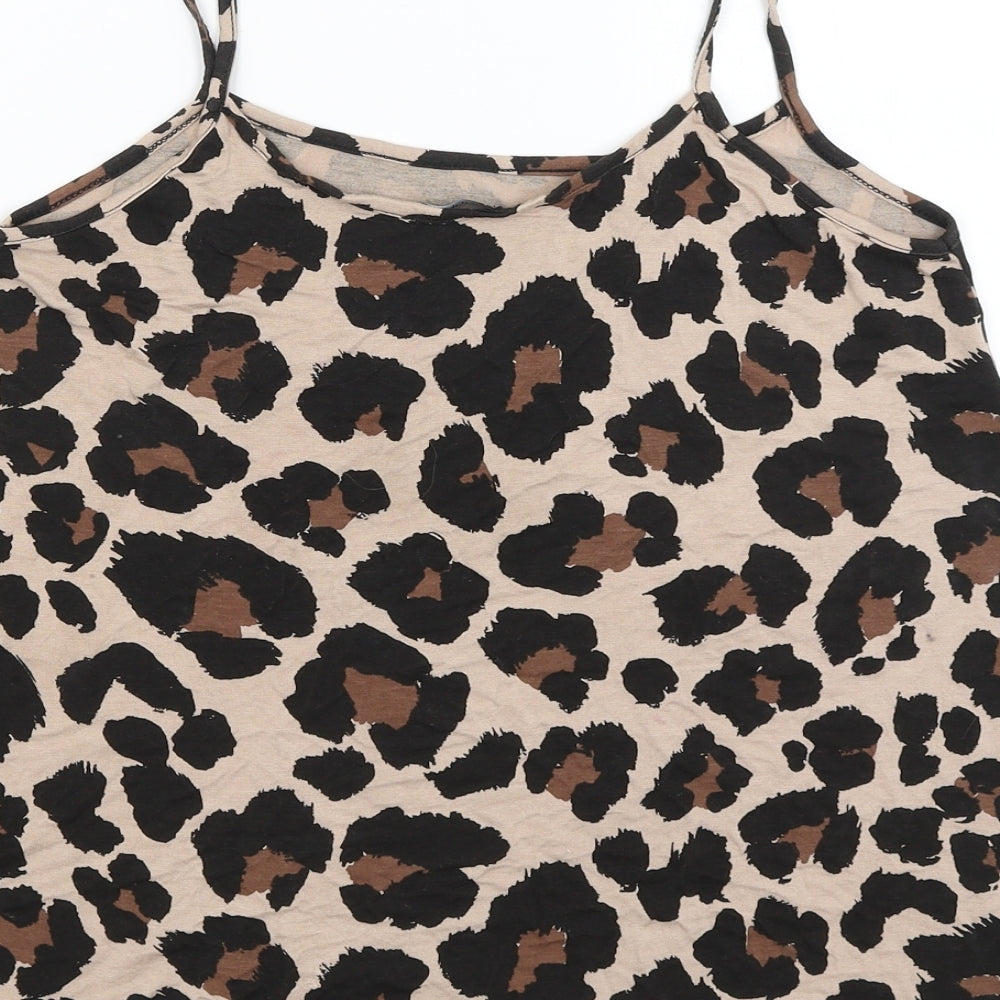 Boohoo Womens Brown Animal Print  Camisole Tank Size 8