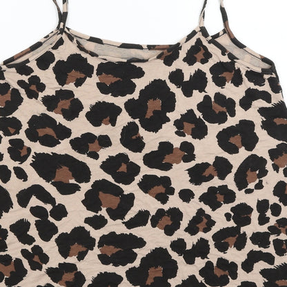 Boohoo Womens Brown Animal Print  Camisole Tank Size 8