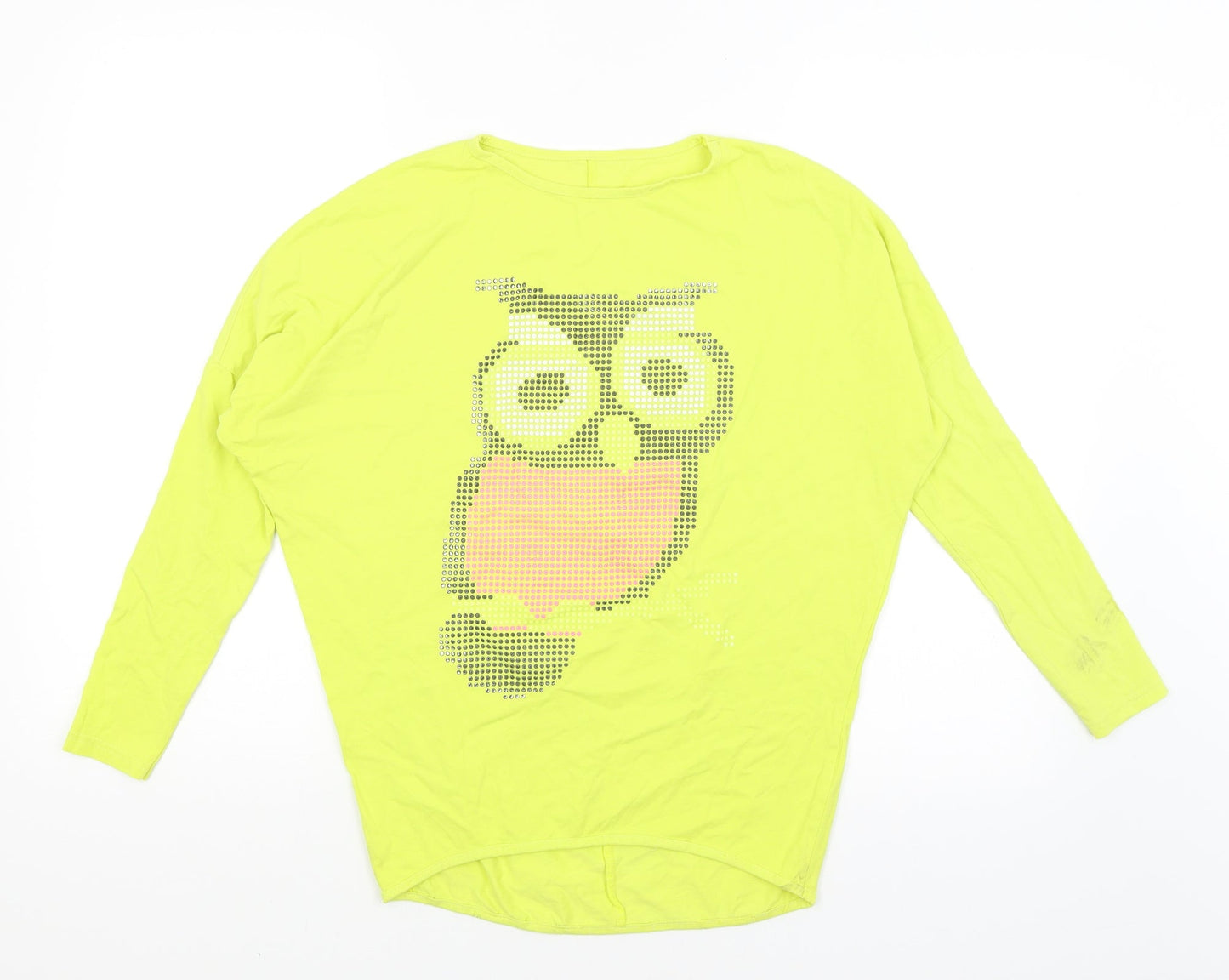 Womens UK Size 10 Preworn Yellow Basic T-Shirt