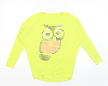 Womens UK Size 10 Preworn Yellow Basic T-Shirt