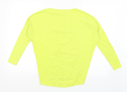 Womens UK Size 10 Preworn Yellow Basic T-Shirt