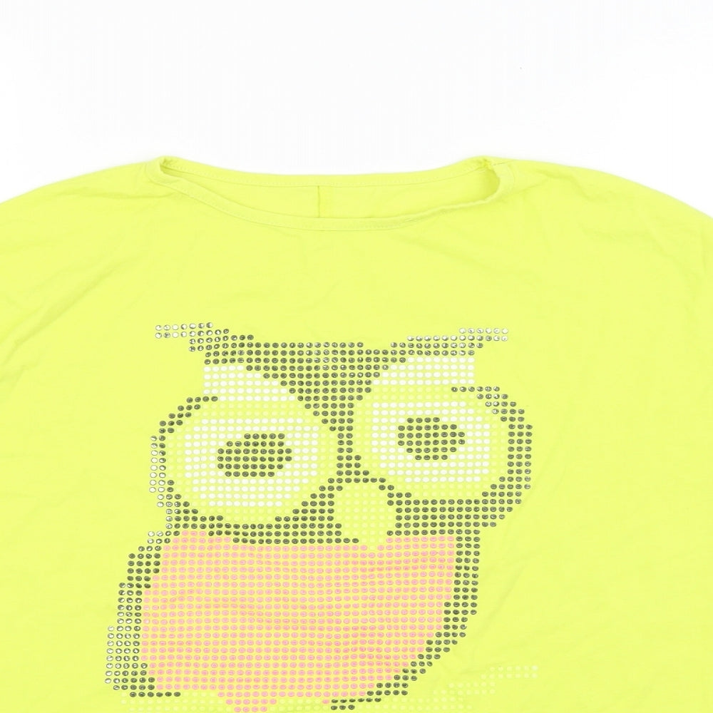 Womens UK Size 10 Preworn Yellow Basic T-Shirt