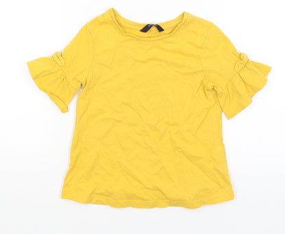 Additional front view of George girls’ yellow basic t-shirt, size 3-4, years