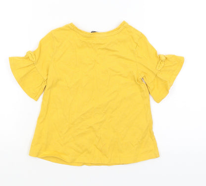 Back view of George girls’ yellow basic t-shirt, size 3-4, years