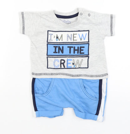 Lullaby Baby Grey   Babygrow One-Piece Size Newborn  - New in the crew