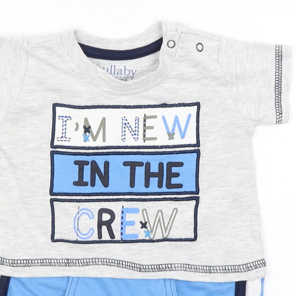 Lullaby Baby Grey   Babygrow One-Piece Size Newborn  - New in the crew