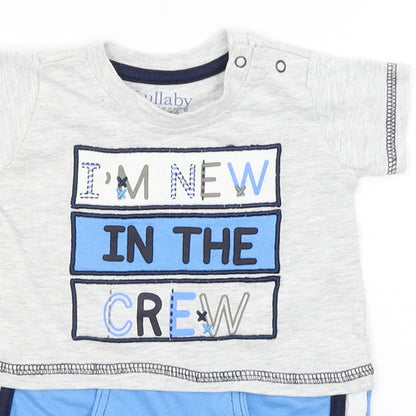 Lullaby Baby Grey   Babygrow One-Piece Size Newborn  - New in the crew