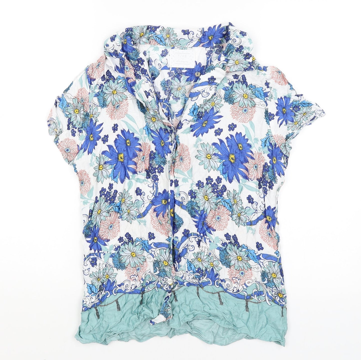 Womens UK Size 10 Matalan White Basic Button-Up