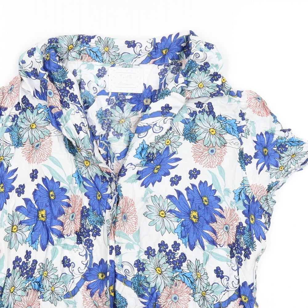 Womens UK Size 10 Matalan White Basic Button-Up