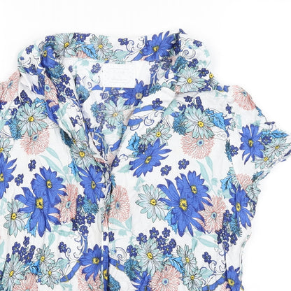 Womens UK Size 10 Matalan White Basic Button-Up