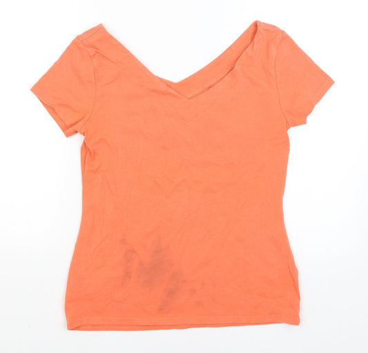 Nutmeg Womens Orange   Basic T-Shirt Size 12
