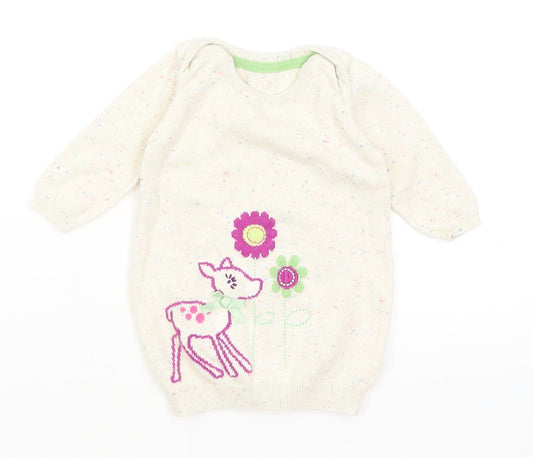 M&S Baby Ivory   Pullover Jumper Size 0-3 Months  - Deer