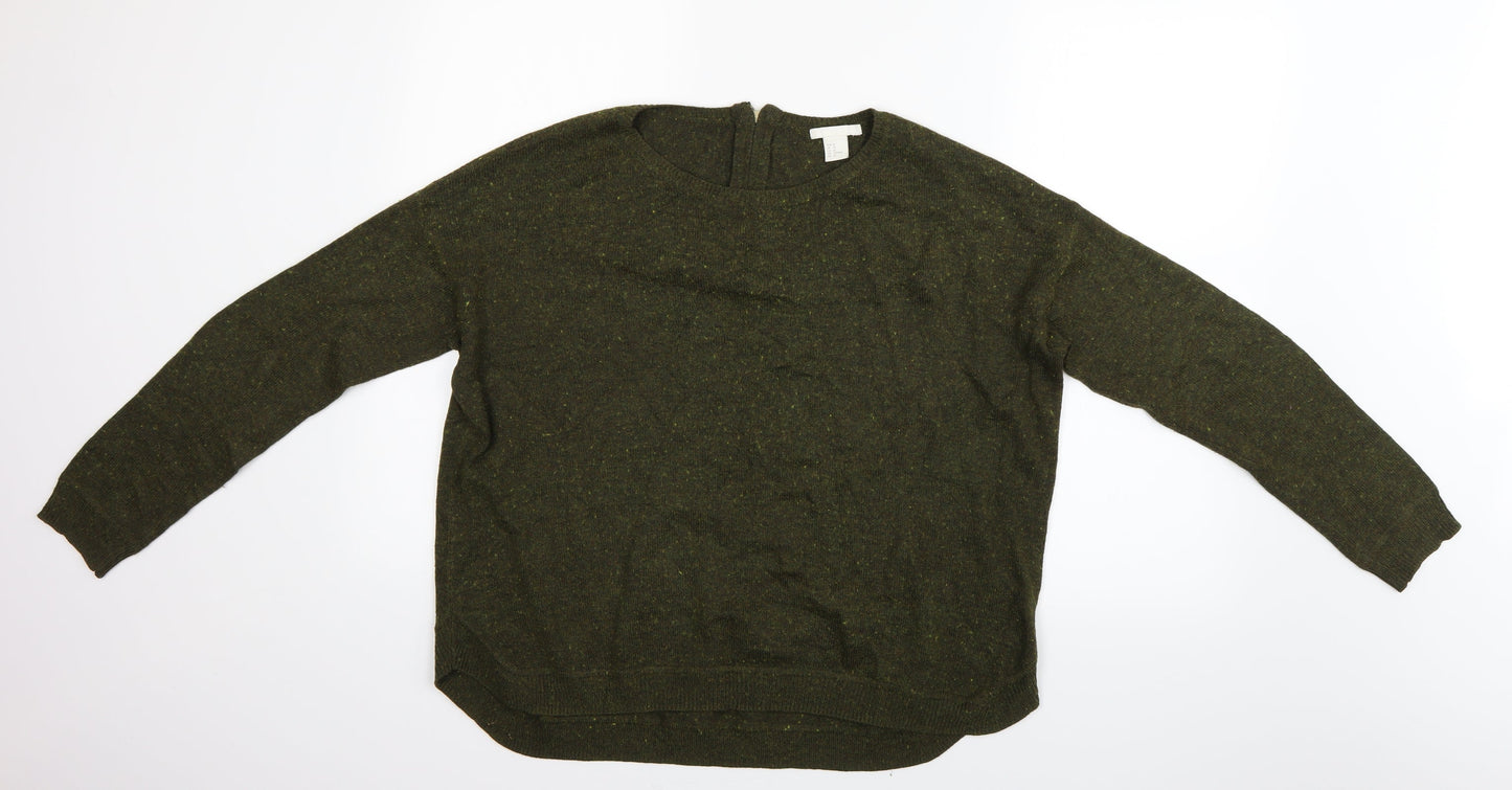 Womens UK Size M H&M Green Basic Blouse