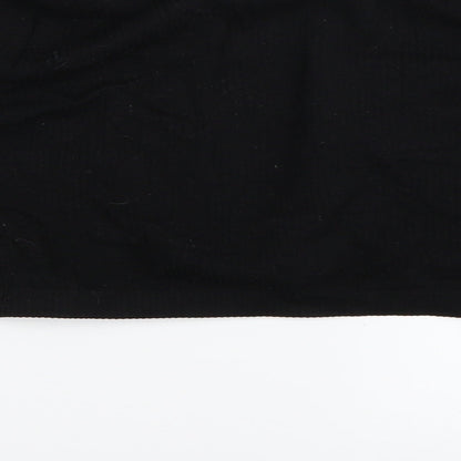 Womens UK Size XL Stradivarius Black Cropped T-Shirt