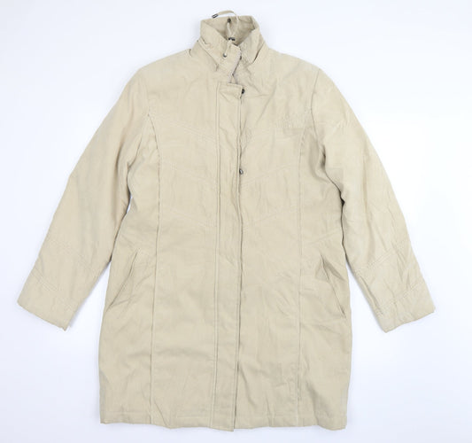 Klass Womens Beige   Quilted Coat Size S