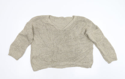 Preworn Womens Gold  Knit Pullover Jumper Size L