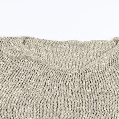 Preworn Womens Gold  Knit Pullover Jumper Size L
