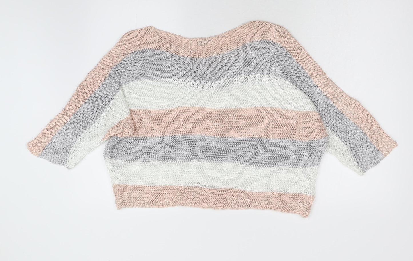 Nuna Lie Womens Multicoloured Striped Knit Pullover Jumper Size L  - Bat Wing