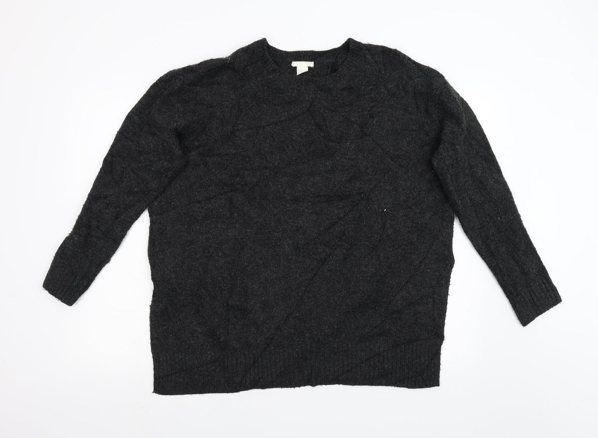 H&M Womens Black  Knit Pullover Jumper Size M